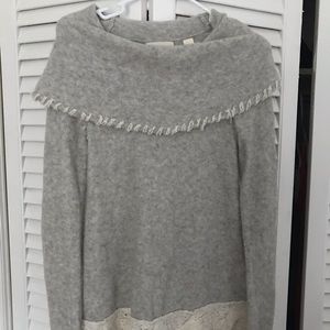 Anthropologie Gray Cowl neck Sweater